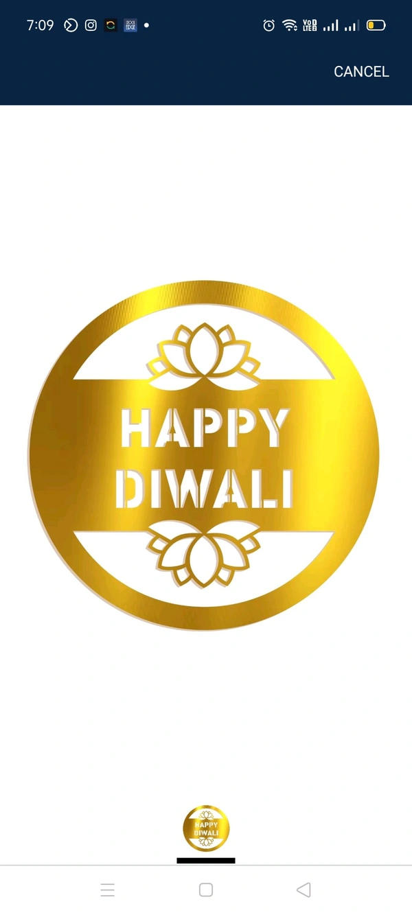 Golden Acrylic Happy Diwali Cutout