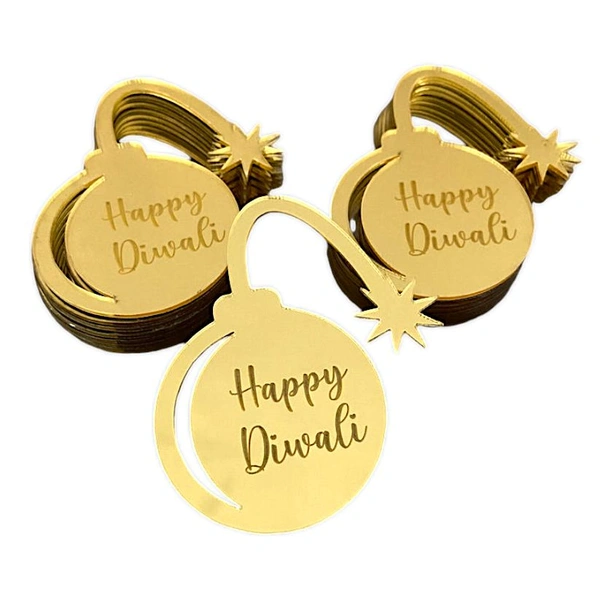 Golden Acrylic Happy Diwali Cutout