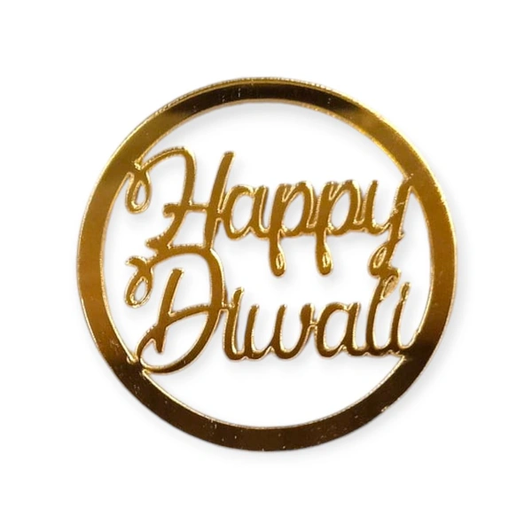 Golden Acrylic Happy Diwali Cutout