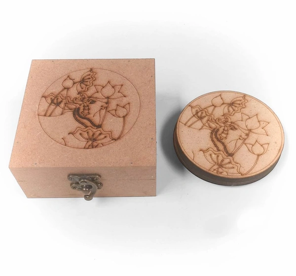 Premarked MDF Coasters & Box - Pichwai Cow