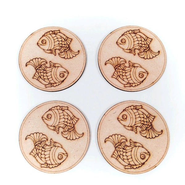 Pre Marked Coasters  - Madhubani Fish