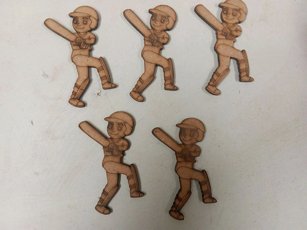 Batsman Cutout 2 X 1.5 Inches - 2.5mm Thickness - Set Of 5