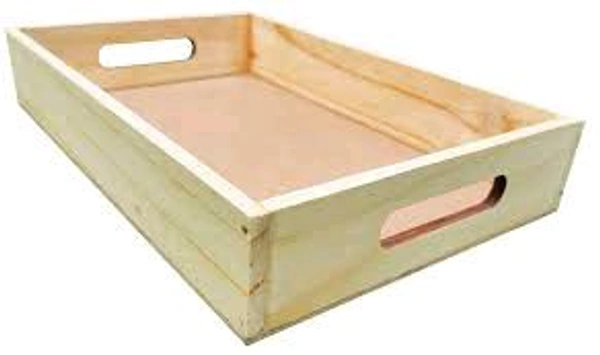 Pine wood tray with MDF base - 8 x 6 inches - Set of 5 pcs
