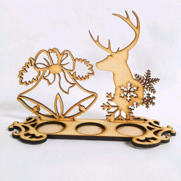 Christmas Tea Light Holder - Bell Reindeer 