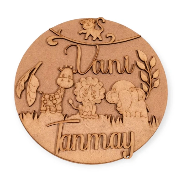 Animal Jungle Theme Kids Name Board 