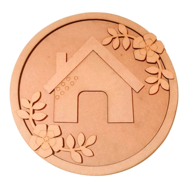 Floral Round Name Board With Rim Border