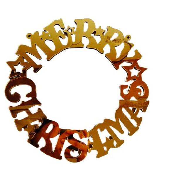 Golden Acrylic Merry Christmas Wreath 