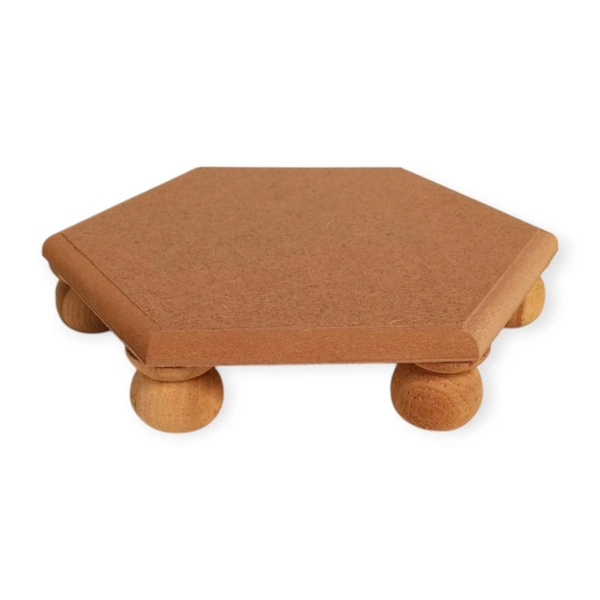 Hexagon Chowki - Round Legs Legs