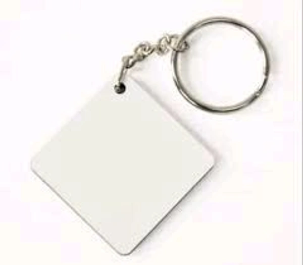 Milky White 2 Inch Square Acrylic Blank Key Chain - 2mm Thickness - Set Of 10