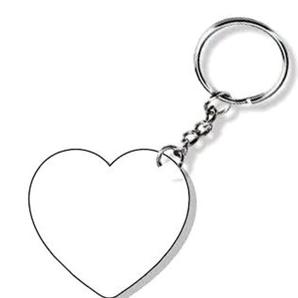 Clear 2 Inch Heart Acrylic Blank Key Chain - 2mm Thickness - Set Of 10