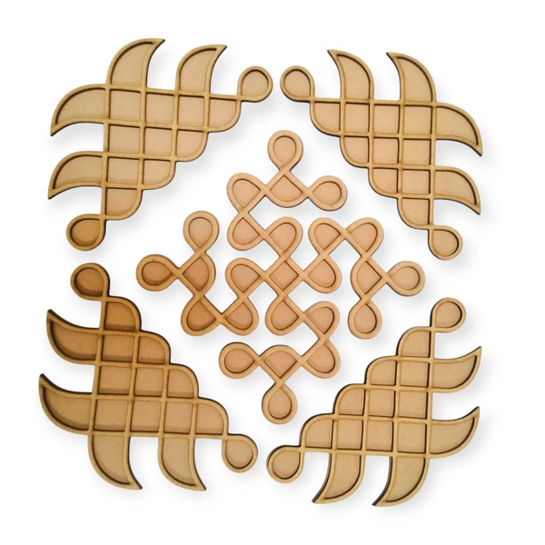 Reusable Island Kolam Rangoli Template 