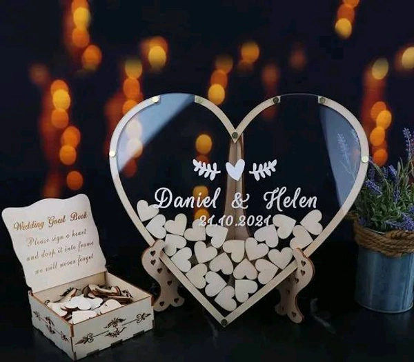 Wedding Guest Book - Wishes Memories Drop Box