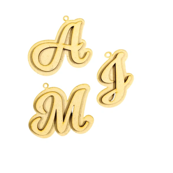 Alphabet Double Layer Keychain Base / Letter Keychain 