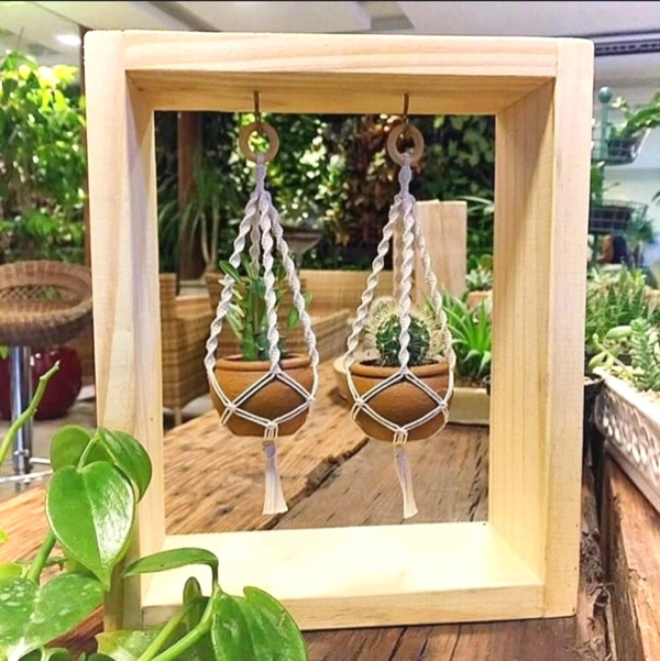 Pinewood Frame With Hook / Plant Hanger / Macrame