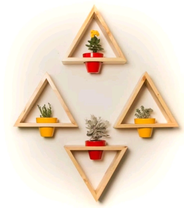 Set Of 4 Traingle Pinewood Frames / Wall Bracket/ Shelf