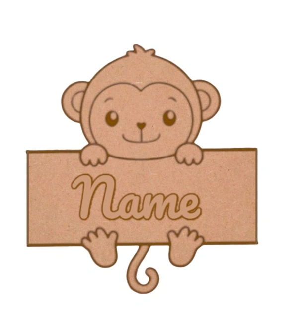 Baby Monkey Kid's Room Name Board