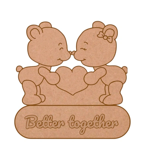 Couple Teddy Bear Name Board / Wall Decor