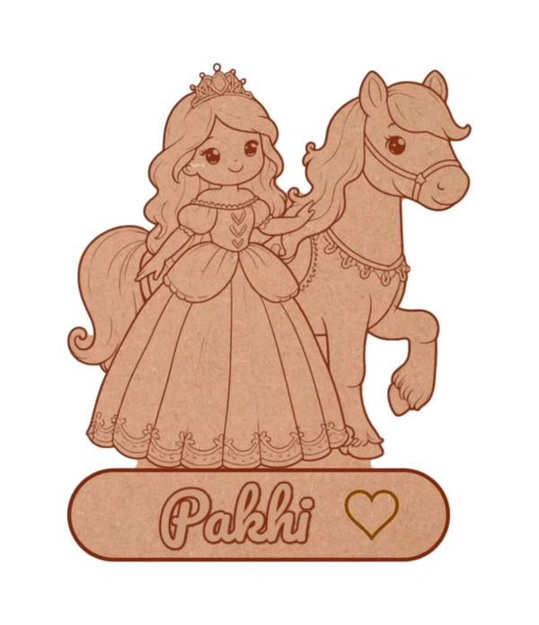 Princess with Unicorn Kids Room Name Board 