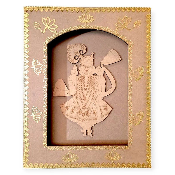 Sreenathji Jharokha with Gold Lotus Theme /  Decorative Border