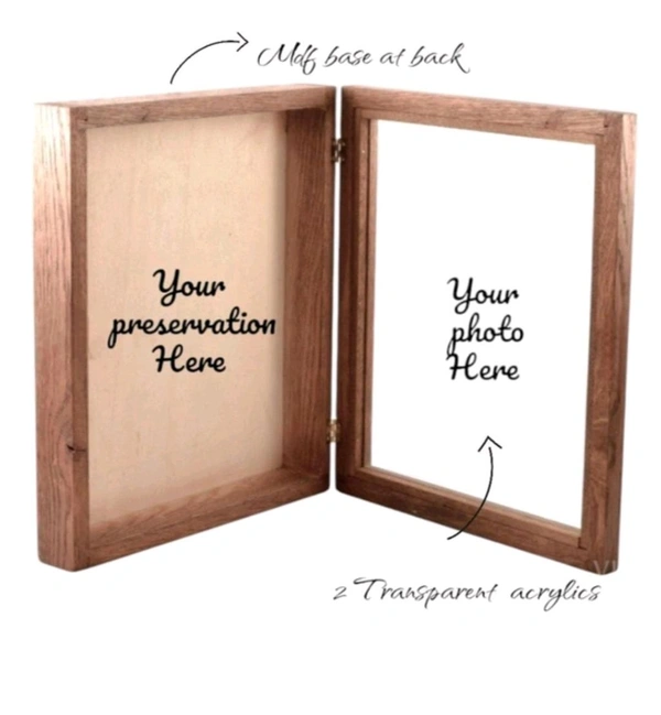 Teakwood Varmala Preservation Frames - MDF Base / Book Floting Frame / Standing Frame / Photo Frame