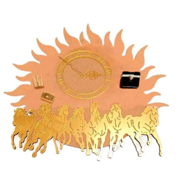 Sun And Running 7 Horses Clock Set