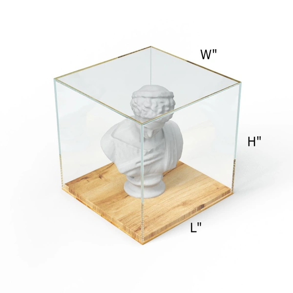 Acrylic Display Box With Pine Wood Base