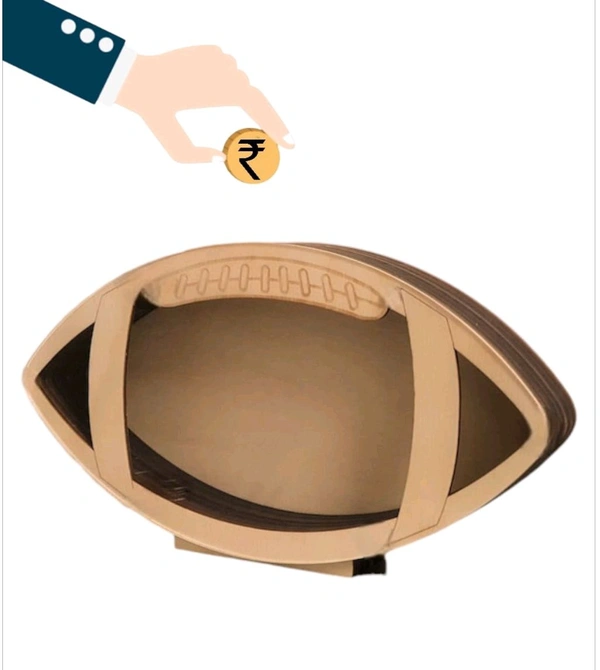 Self Standing Piggy Bank - Rugby Ball