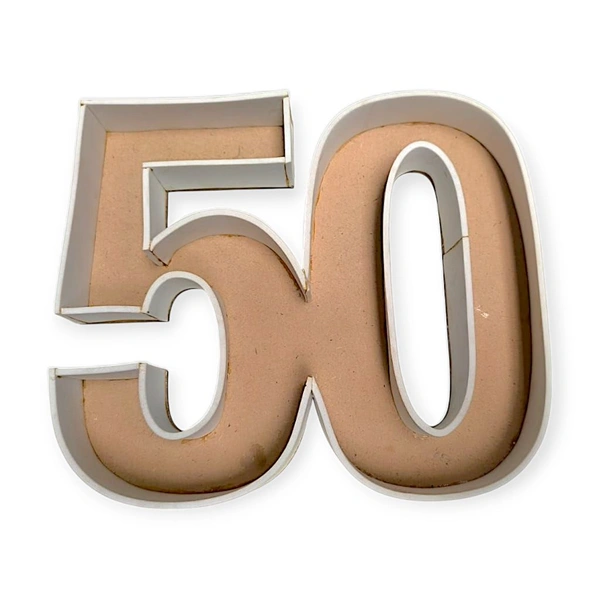 Monogram Number 50 Box Chocolate / Flower / Dryfruits Fillable Box For Hamper Making For Golden Jubilee 