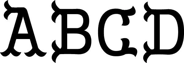 Fishtail Font Alphabet Set