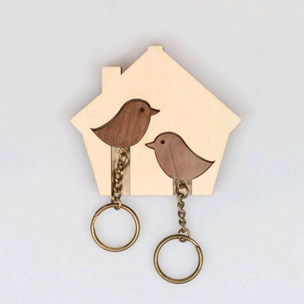 Wooden Bird Key Holder