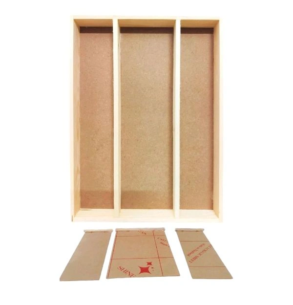 Pinewood Wooden Varmala Preservation Frame with Space For Photo - Potrait 2" Depth /  / Partition Kaleera Frame