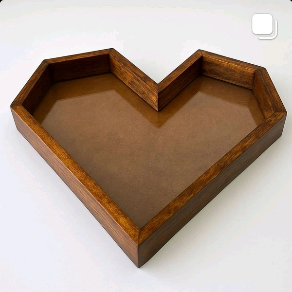Teakwood Heart Frame - MDF Base  Varmala Preservation