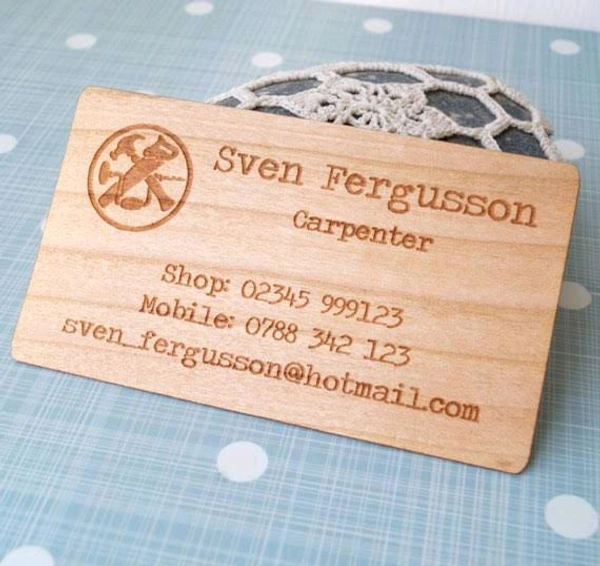 Business Cards Engraved On Veneer 450gms