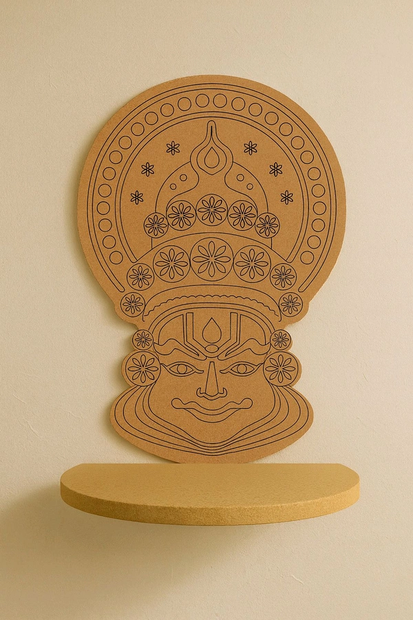 Kathakali Diya Stand / Wall Shelf - Pair