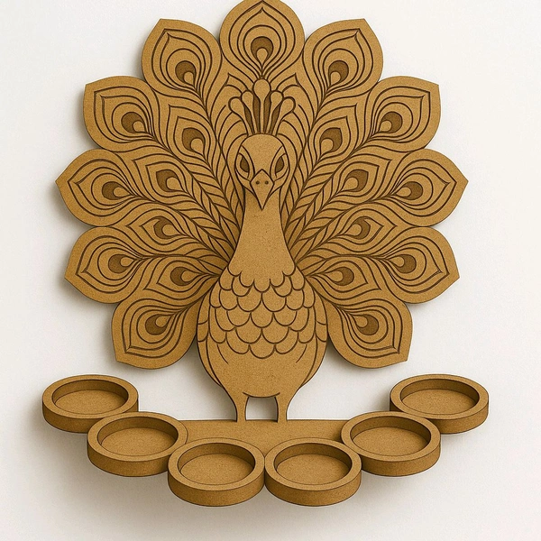 Peacock Tea Light Holder - Wall Hanging