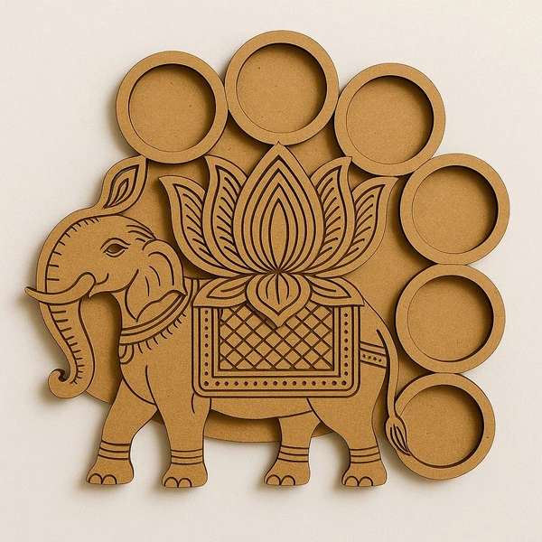 Elephant & Lotus Tea Light Holder