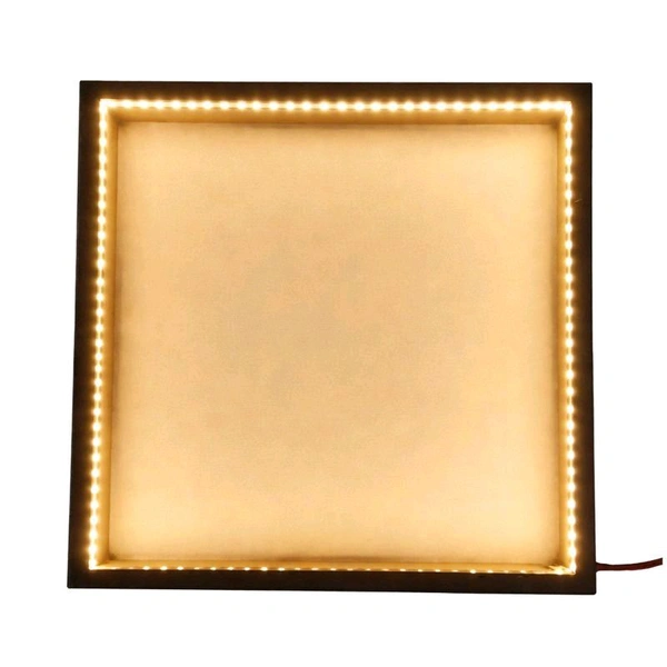 4 Side LED Lights Teak wood Varmala Preservation Frame - Base MDF