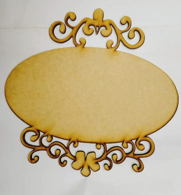 Floral  cutwork oval name Plate