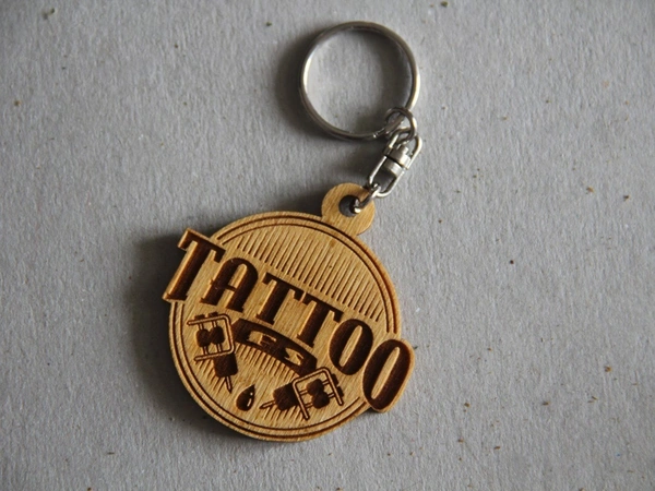 50 pcs Laser Cut Wooden Logo Keychain, Personalized Birch Keyring for Branding