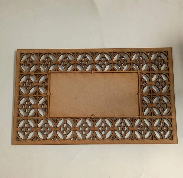 Moroccan style rectangle name Plate with Border
