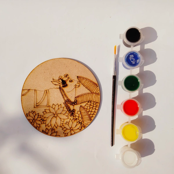Pichwai Cow 3 - DIY Kit with tempera colours