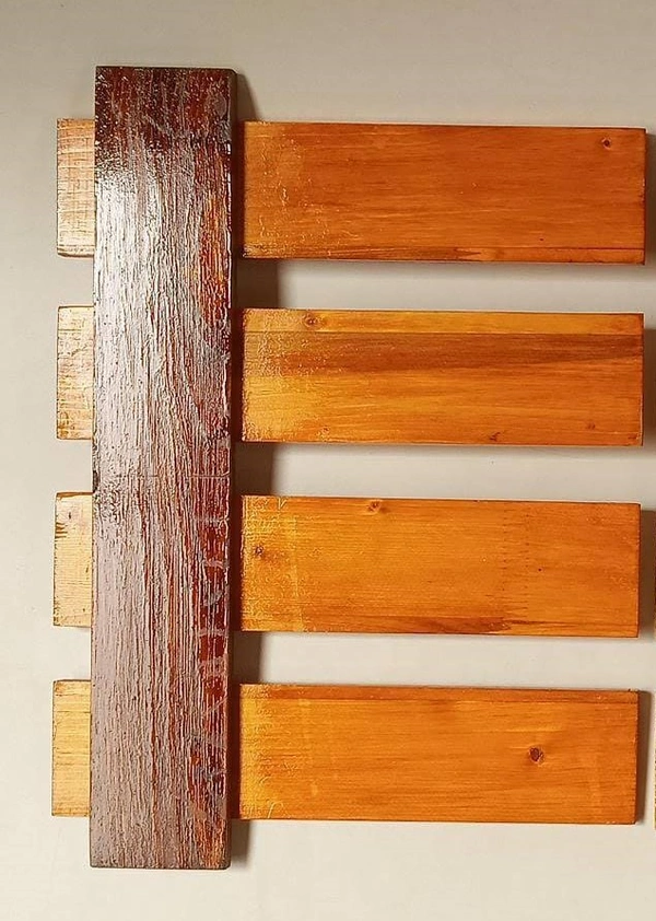 Pinewood polished name plate -Walnut & Teak - Natural Wood