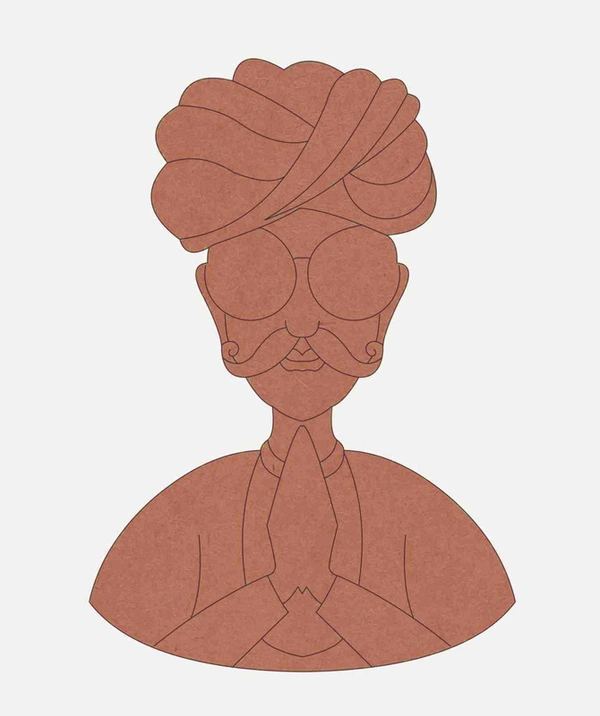 Pre-Marked Hippy mustache Man