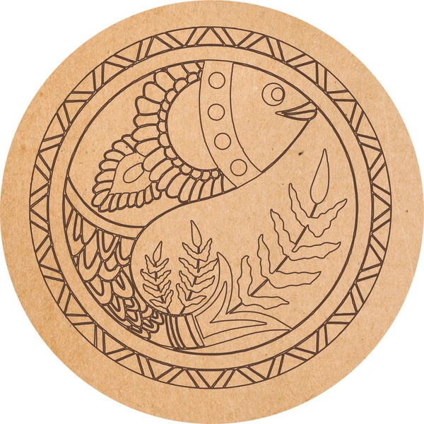 Pre-Marked Madhubani Fish / lippan base