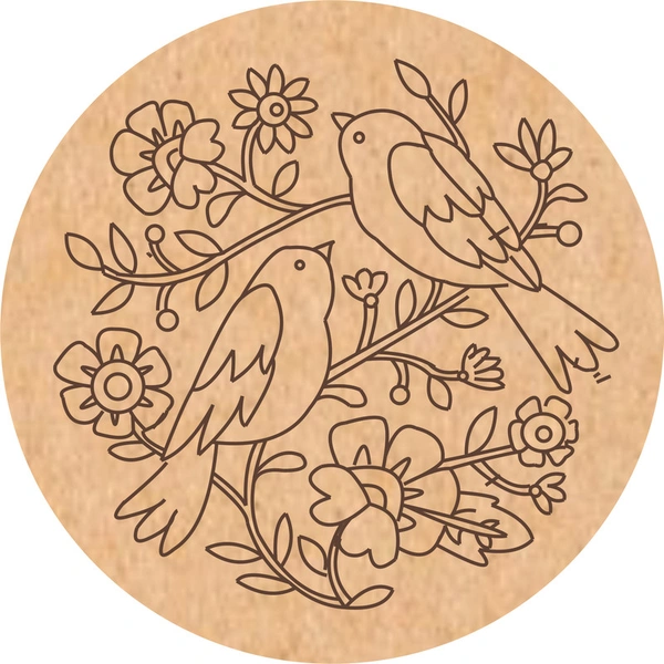 Pre-Marked round Bird  /Lippan base