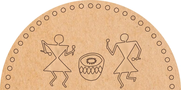 Pre-Marked Warli  /Lippan base - set of 2 pcs