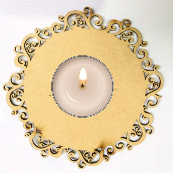 Tea Light Candle Holder - Floral Cut