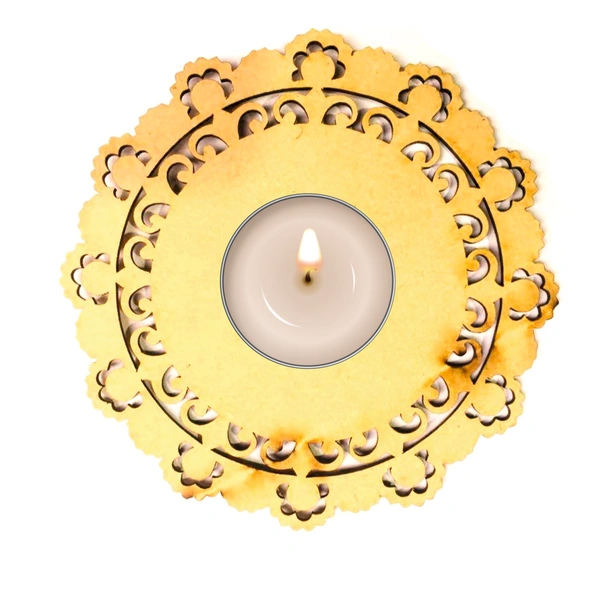 Tea Light Candle Holder - Floral Cut