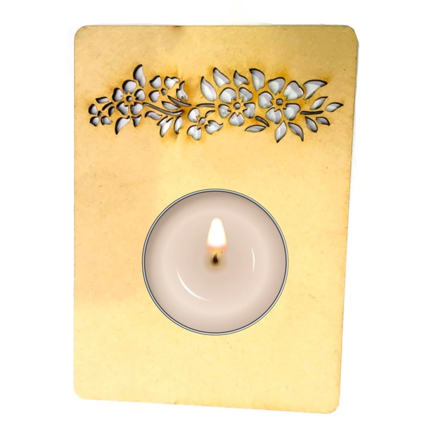 Tea Light Candle Holder - Floral Cut