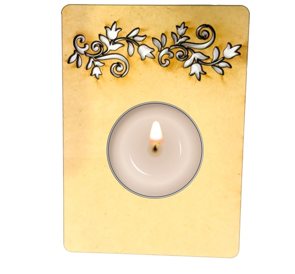 Tea Light Candle Holder - Floral Cut